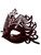 Dark Antique Red Venetian Laser Cut Mardi Gras Masquerade Half Mask Crown