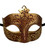 Brown Gold Scroll Venetian Masquerade Ball Prom Mask