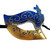 Blue Gold Crystal Scroll Venetian Masquerade Prom Mask