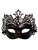 Black Dark Red Venetian Laser Cut Mardi Gras Masquerade Half Mask Crown