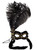 "Broadway" Black Gold Feather Crystal Masquerade Ball Mask "Broadway" Black Gold Feather Crystal Masquerade Ball Mask