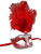 Red Silver Venetian Mask Feather Masquerade Mardi Gras 12" New