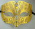 Gold Male Diamond Design Laser Cut Venetian Masquerade Metal Filigree Mask Men