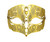 Gold Male Diamond Design Laser Cut Venetian Masquerade Metal Filigree Mask Men