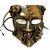 Wasteland Steampunk Bauta Masquerade Mask Men Antique Brushed Gold