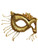 "Diana" Gold Beaded Metallic Masquerade Prom Ball Mask