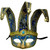 Blue Gold Jester Mardi Gras Masquerade Mask Bendable