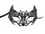 Black Crystal Bat Venetian Mask Masquerade Metal Filigree Halloween