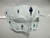 White Blue Black Diamond Design Masquerade Metal Filigree Mask Men