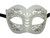 White Leather Laser Cut Venetian Masquerade Prom Mask