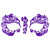 Masque Rage Temp Tattoo Mask Purple Mardi Gras Masquerade Costume