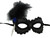 Soiree' in Royal Blue and Black Feather Beaded Masquerade Mask Soiree' in Royal Blue and Black Feather Beaded Masquerade Mask