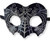 Black Silver Suede Leather Laser Cut Venetian Masquerade Prom Mask Goth