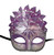 Purple Silver Leaf Cascade Mask Masquerade Prom Halloween