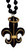 Black Gold Fleur De Lis with Halo Saints Mardi Gras Beads Party Favor