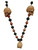 Black Orange Skull Pirate Halloween Mardi Gras Beads Party Favor Necklace