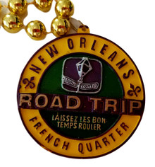 Road Trip New Orleans French Quarter Mardi Gras Bead Necklace