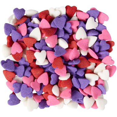 Valentines Pink Purple Hearts Tall Sprinkles Mix Decorations 4.08