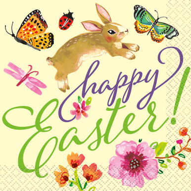 Unique Spring Bunny Easter Beverage Napkins 16ct