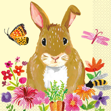 Unique Spring Bunny Easter Beverage Napkins 16ct