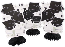 Graduation Cap Stars and Diploma 3 Ct 8" Honeycomb Centerpieces