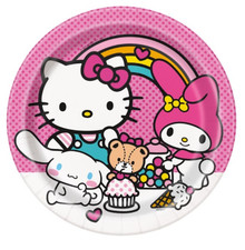 Hello Kitty 8 Ct 9" Luncheon Round Paper Plates 