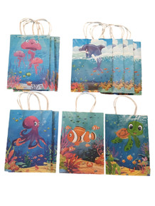 11 Nemo Paper Gift Bags 8x6x3 Shark, Turtle, Fish, Undersea, Jellyfish