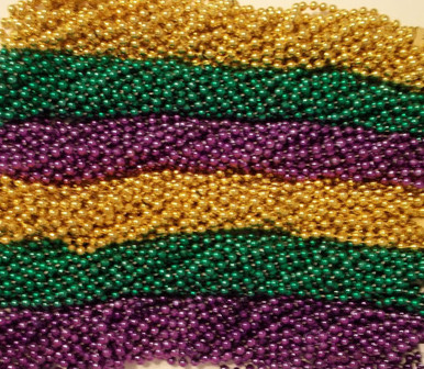 Mardi Gras Beaded Assorted Purple/ Green/ Gold Bra w/ Swags Size Large  XLarge