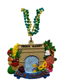 French Market New Orleans Mardi Gras Bead Necklace