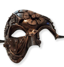 Steampunk Phantom Masquerade Mask Men Antique Copper