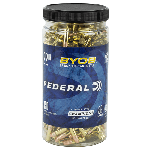 Federal BYOB .22 LR 36gr CPHP 8-bottle pack — 3,600 rounds total bulk rimfire ammo