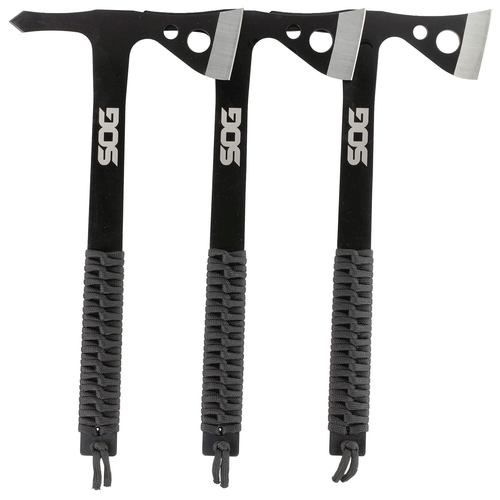 SOG Throwing Hawks 3 pack black throwing axes with nylon sheath