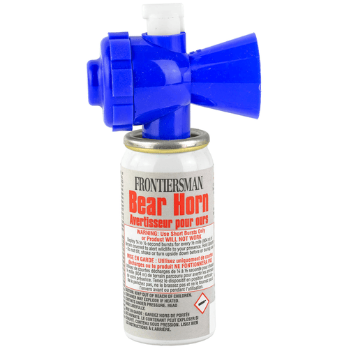 Blue Frontiersman Bear Horn with locking top safety feature