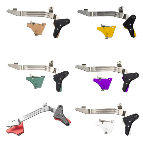 Timney Alpha Competition Trigger red anodized straight trigger shoe for Glock Gen 3 and Gen 4 pistols