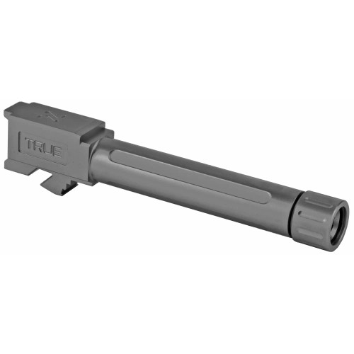 Glock 19 threaded barrel in Black DLC finish with thread protector by True Precision