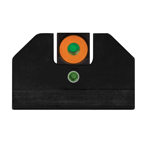 XS Sights F8 tritium night sights for Glock 42 and Glock 43 – orange outline front, green rear