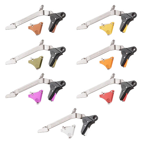 Timney Alpha Competition Trigger Glock Gen 5 large frame bronze anodized trigger shoe and safety blade