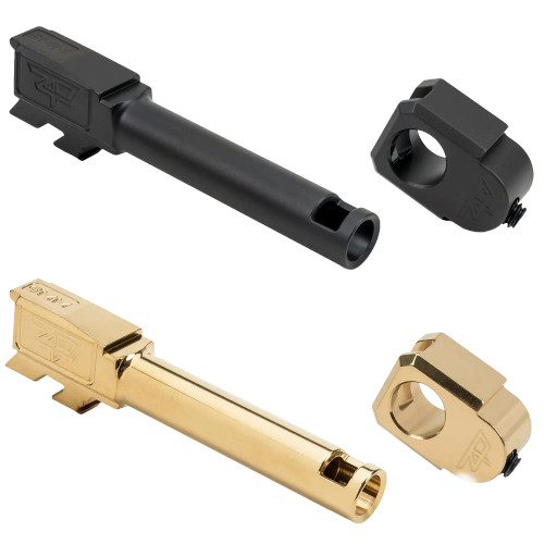 Glock 43 43X threadless compensator and barrel kit Ball-Vise system 3.9 inch finish options gold or black