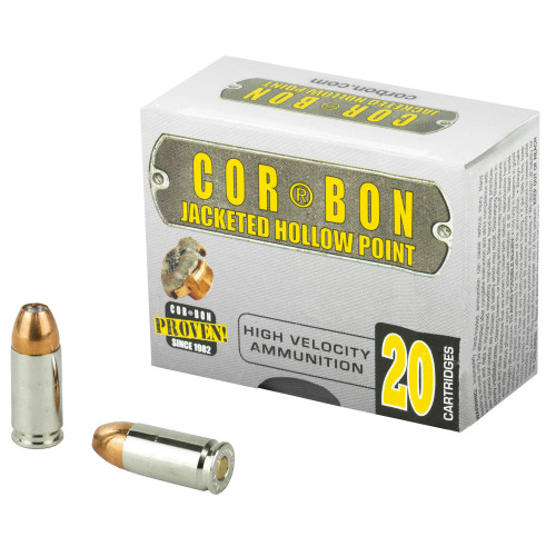 Corbon Self Defense 9mm +P 115 Grain JHP 20 Round Box front packaging