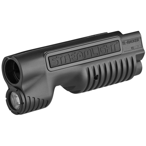 Integrated shotgun forend weapon light with elongated switch