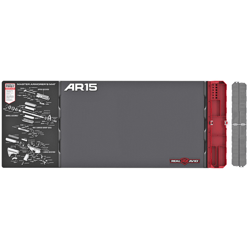Master Armorer’s workbench mat laid out with AR-15 parts diagram and integrated organization tray