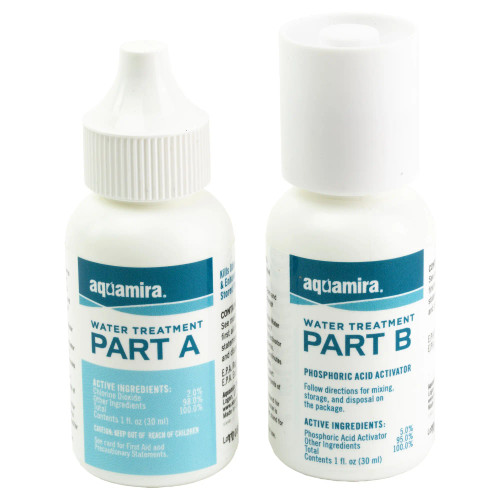 Aquamira chlorine dioxide water treatment drops size options