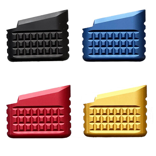 Glock 19/23 mag baseplate extension +5 rounds – red frag pattern – includes spring and securing pin