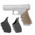 Hogue HandALL slate gray beavertail grip sleeve for Glock 17 19X 34 Gen 1 2 and 5