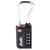 resettable 4 dial TSA combination padlock black with steel shackle