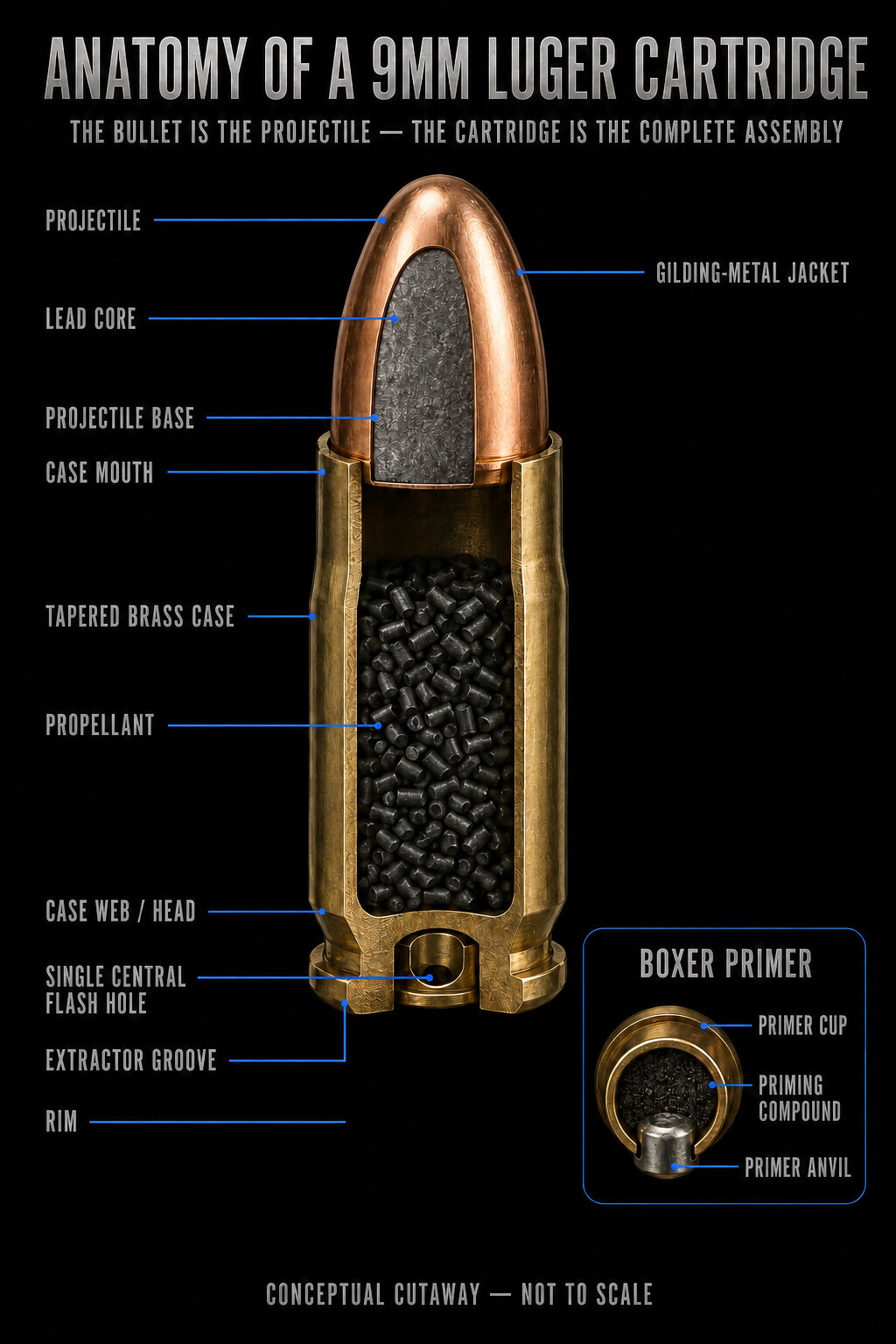 9mm 115 grain, 124 grain and 147 grain projectile weight comparison by IronKells Armory