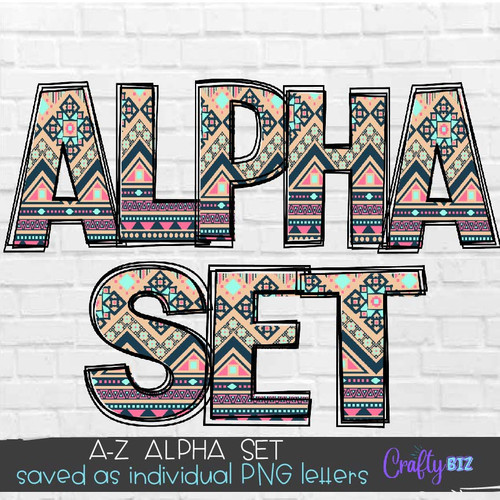 Aztec Pattern Alpha Set 1 Alpha Set Letters