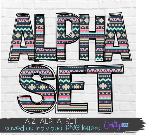 Aztec Pattern Alpha Set 2 Alpha Set Letters