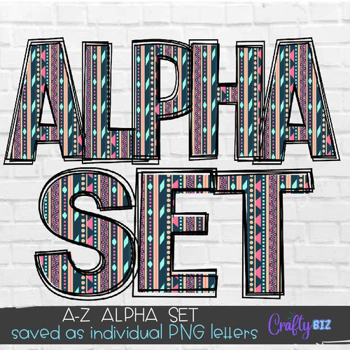 Aztec Pattern Alpha Set 3 Letters