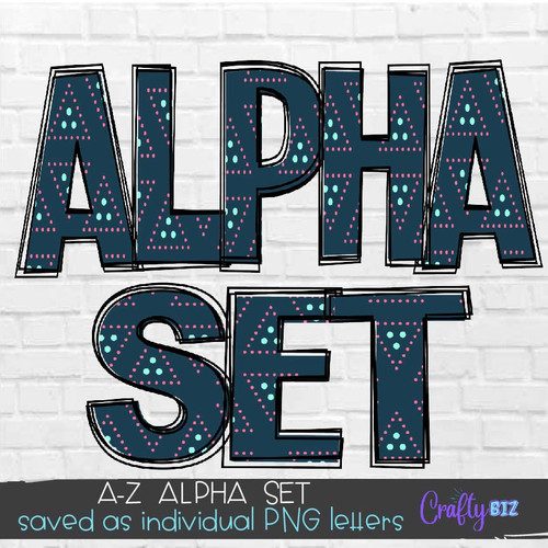 Aztec Pattern Alpha Set 8 Letters